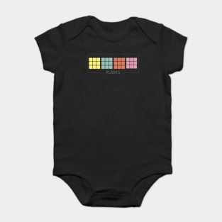 Minimal Rubiks cube colorful Baby Bodysuit